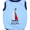 Parisian Pet 'Sailing Club' Dog Shirt – Nautical Embroidered Pet Apparel for Dogs & Cats, Light Blue