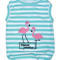 Parisian Pet 'Flamingos'  Dog Shirt – Lightweight & Breathable Summer Outfit for Small Dogs & Cats, Light Blue and White Stripes